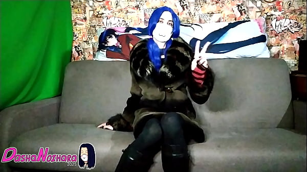 FUR COAT PLAY – femboy in black dress, opaque black tights, leather boots and fluffy fur coat